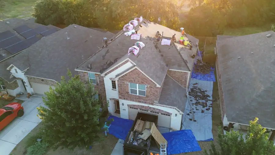 Shingles loaded and ready by DNA Restoration & Construction