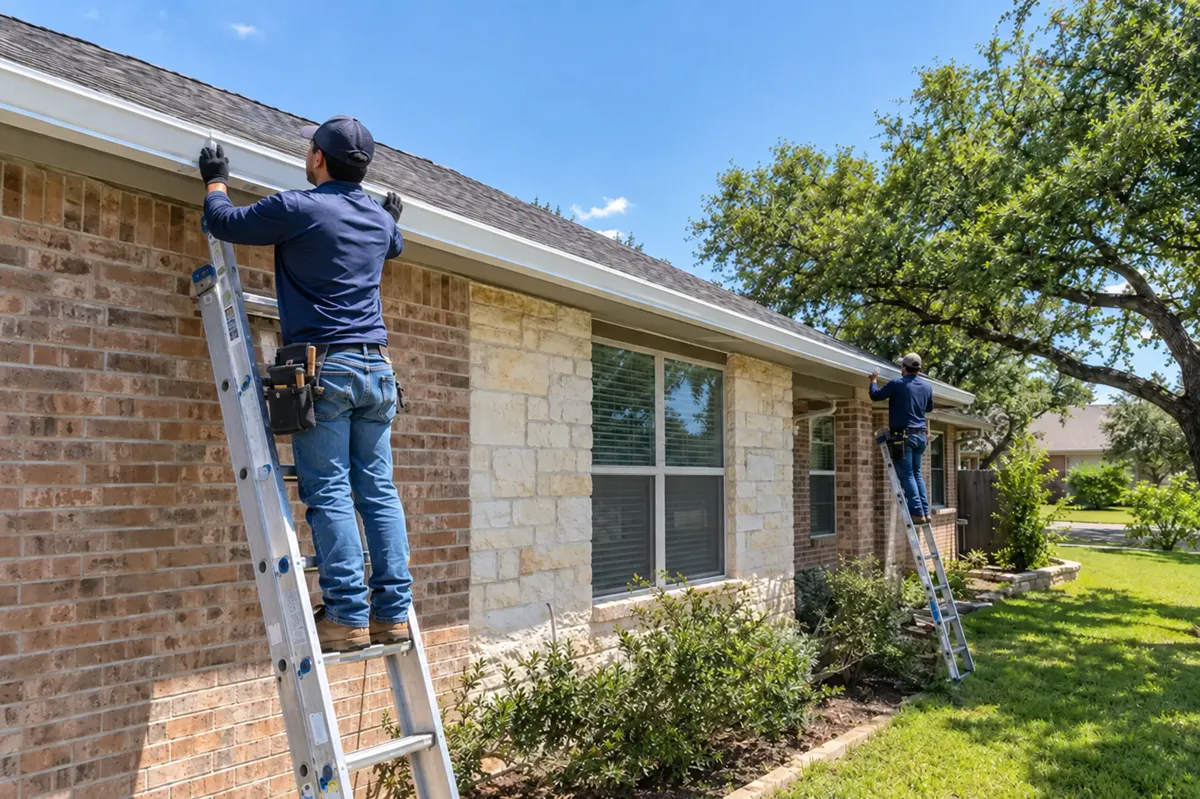 Seamless Gutters & Exterior Services in San Antonio project by DNA Restoration & Construction
