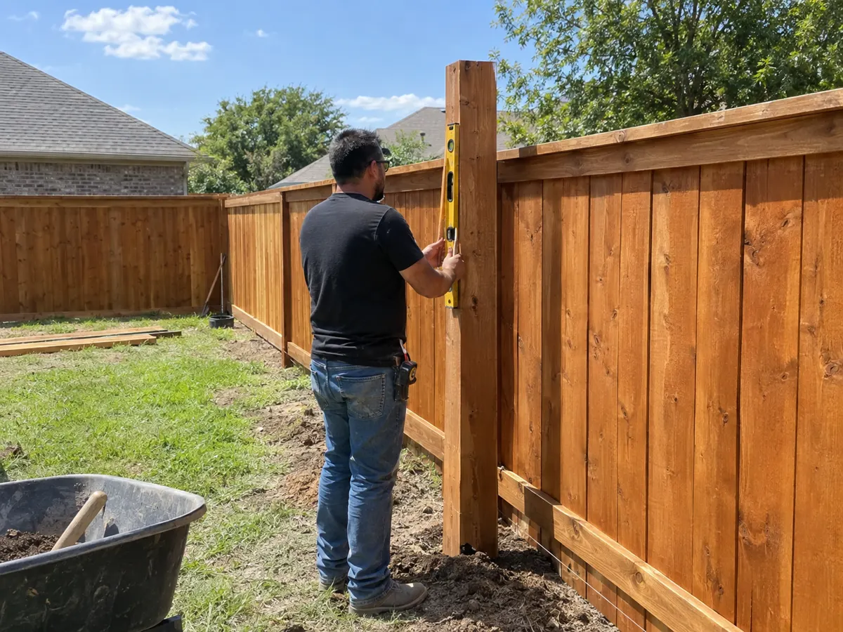 Fence Pressure Washing & Staining in San Antonio project by DNA Restoration & Construction